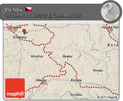 Shaded Relief 3D Map of Vlčnov