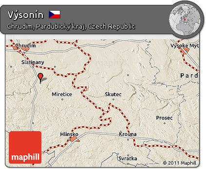 Shaded Relief 3D Map of Výsonín