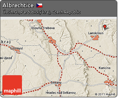 Shaded Relief 3D Map of Albrechtice