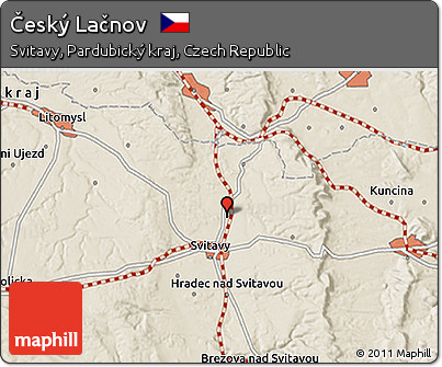 Shaded Relief 3D Map of Český Lačnov