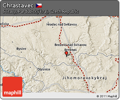 Shaded Relief 3D Map of Chrastavec