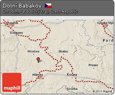 Shaded Relief 3D Map of Dolní Babákov