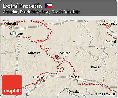 Shaded Relief 3D Map of Dolní Prosetín