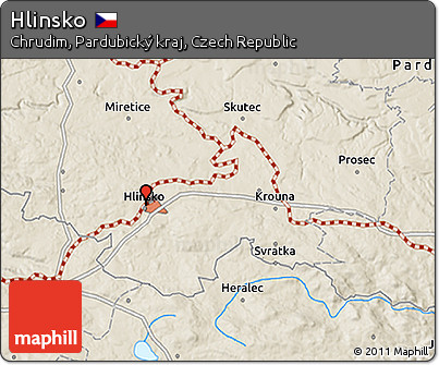 Shaded Relief 3D Map of Hlinsko