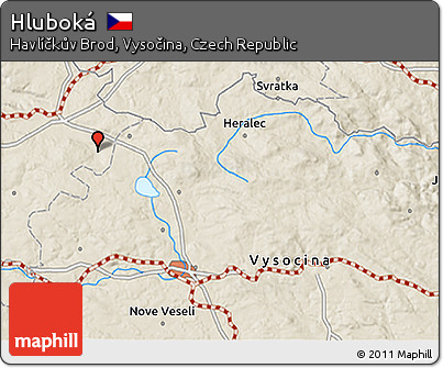 Shaded Relief 3D Map of Hluboká
