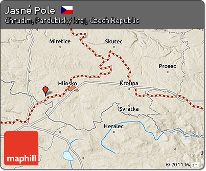 Shaded Relief 3D Map of Jasné Pole