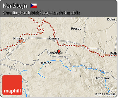 Shaded Relief 3D Map of Karlštejn