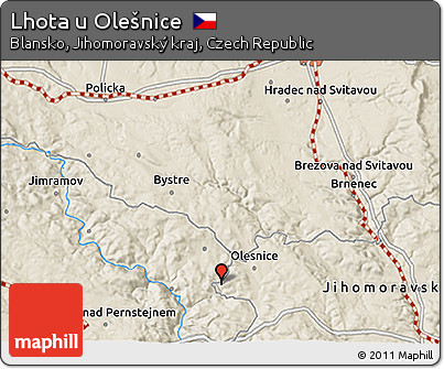 Shaded Relief 3D Map of Lhota U Olešnice