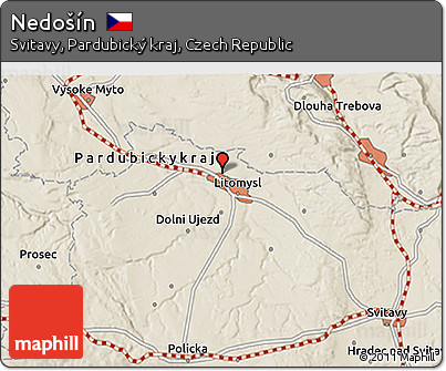 Shaded Relief 3D Map of Nedošín