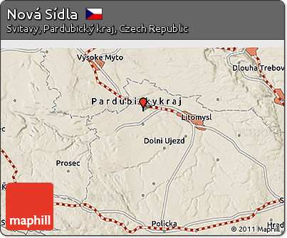 Shaded Relief 3D Map of Nová Sídla