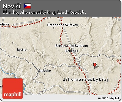 Shaded Relief 3D Map of Novičí