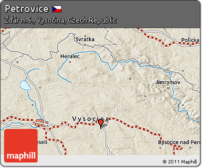 Shaded Relief 3D Map of Petrovice