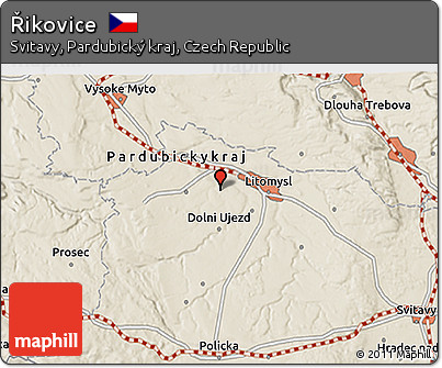 Shaded Relief 3D Map of Řikovice