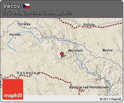 Shaded Relief 3D Map of Věcov