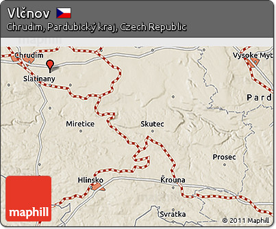 Shaded Relief 3D Map of Vlčnov