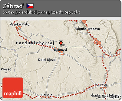 Shaded Relief 3D Map of Záhraď