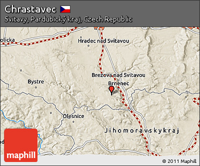 Shaded Relief 3D Map of Chrastavec