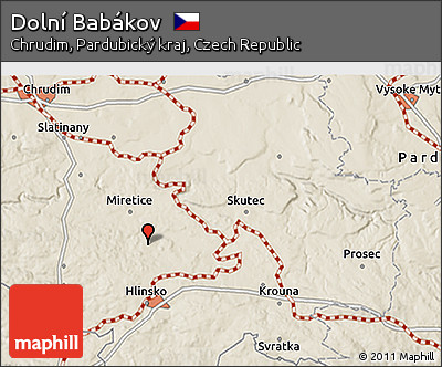Shaded Relief 3D Map of Dolní Babákov