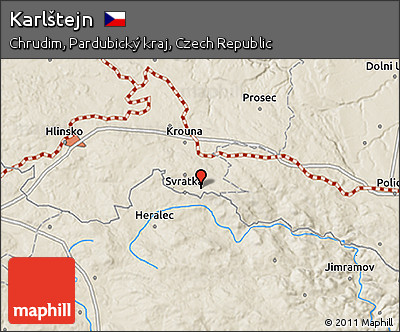 Shaded Relief 3D Map of Karlštejn