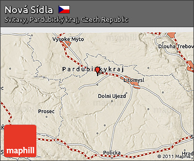 Shaded Relief 3D Map of Nová Sídla