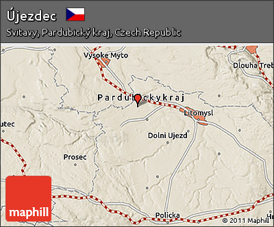 Shaded Relief 3D Map of Újezdec