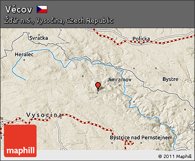 Shaded Relief 3D Map of Věcov