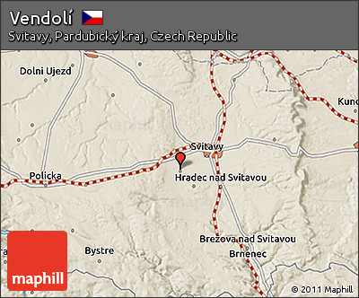 Shaded Relief 3D Map of Vendolí