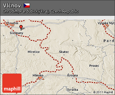 Shaded Relief 3D Map of Vlčnov