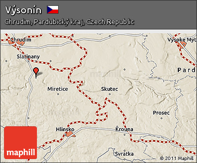 Shaded Relief 3D Map of Výsonín