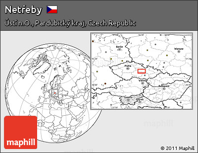Blank Location Map of Netřeby