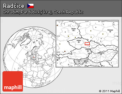 Blank Location Map of Radčice