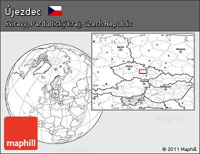 Blank Location Map of Újezdec