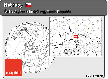 Blank Location Map of Netřeby