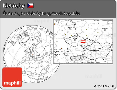 Blank Location Map of Netřeby