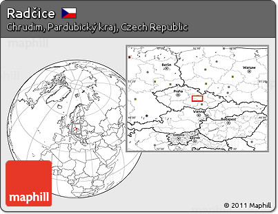 Blank Location Map of Radčice