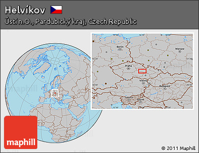 Gray Location Map of Helvíkov