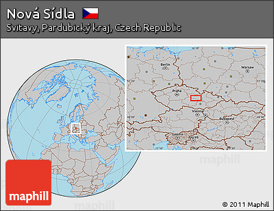 Gray Location Map of Nová Sídla