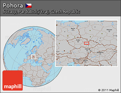Gray Location Map of Pohora