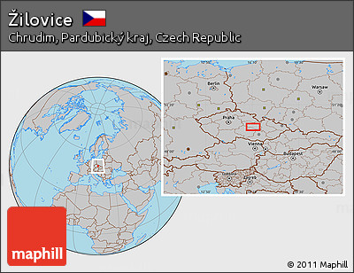 Gray Location Map of Žilovice