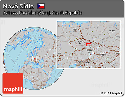 Gray Location Map of Nová Sídla
