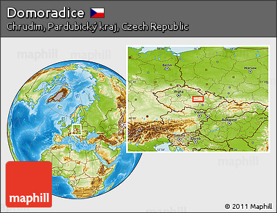 Physical Location Map of Domoradice