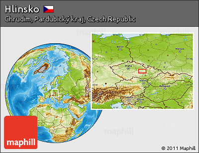 Physical Location Map of Hlinsko