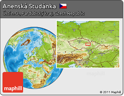 Physical Location Map of Anenská Studánka