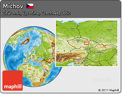 Physical Location Map of Míchov