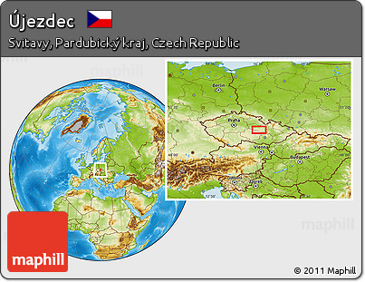 Physical Location Map of Újezdec