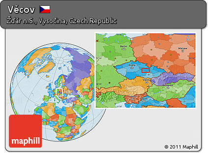 Political Location Map of Věcov
