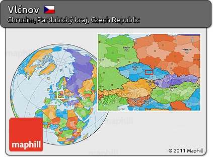 Political Location Map of Vlčnov