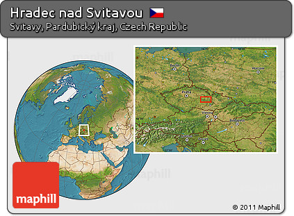 Satellite Location Map of Hradec Nad Svitavou
