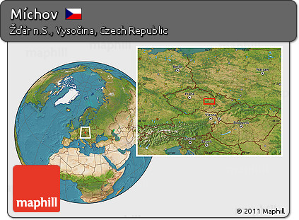 Satellite Location Map of Míchov