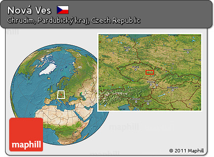 Satellite Location Map of Nová Ves